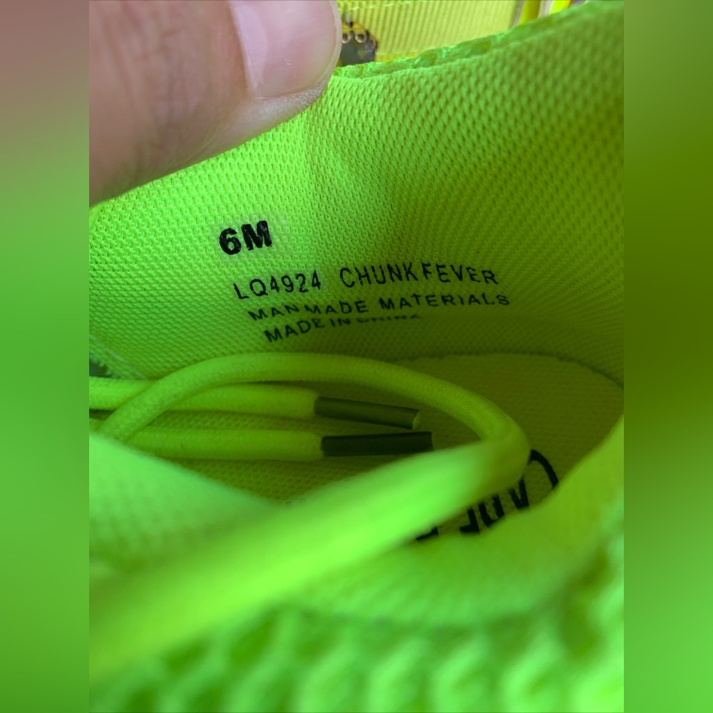 Cape Robbin Chunk Fever Sneakers Women’s Size 6 Neon Yellow‎ Chunky Platform - Picture 11 of 13